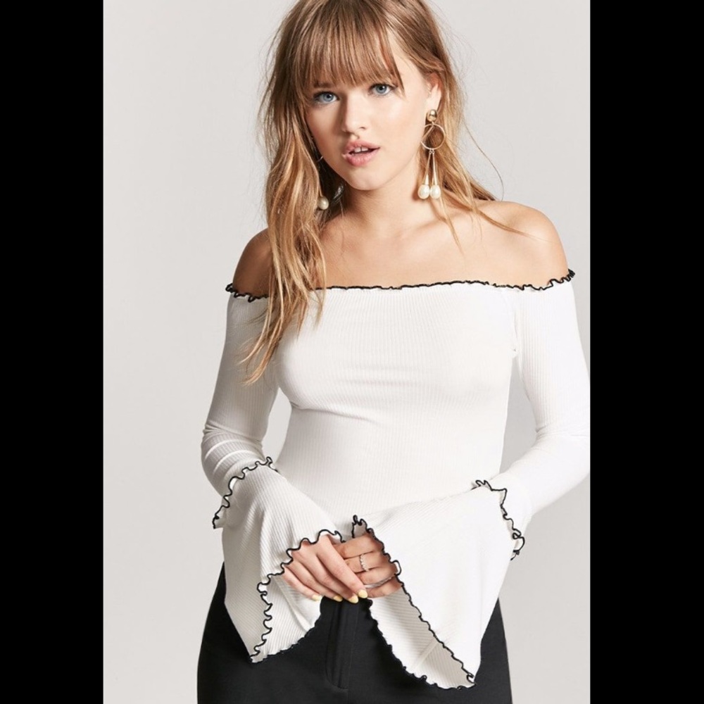 F21 Bell Sleeve Off the Shoulders Top